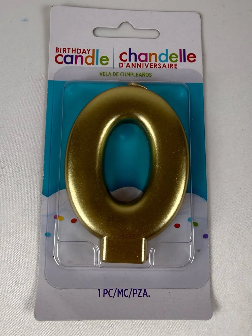 Gold Number 0 Decorative Candle - Home Accents